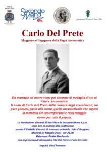 Portrait of Carlo Del Prete, Major and Engineer of the Royal Air Force, commemorating his legacy and achievements.